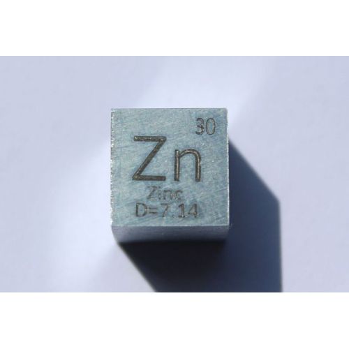 Zink metal terning Zn 10x10mm poleret 99,99% renhed terning