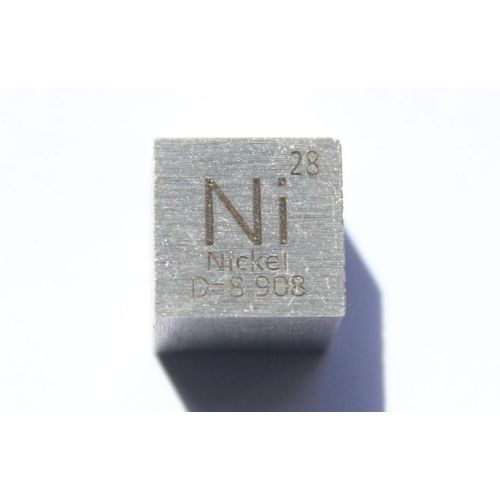 Nikkel metal terning 10x10mm poleret 99,6% renhed terning