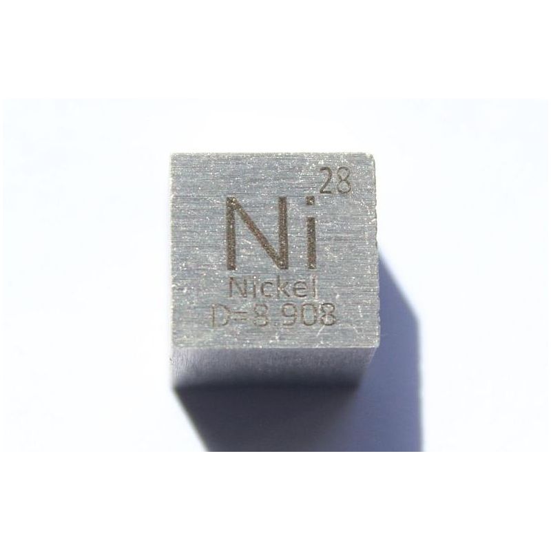 Nikkel metal terning 10x10mm poleret 99,6% renhed terning