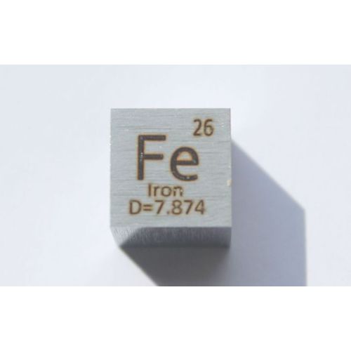 Jern Fe metal terning 10x10mm poleret 99,99% renhed terning
