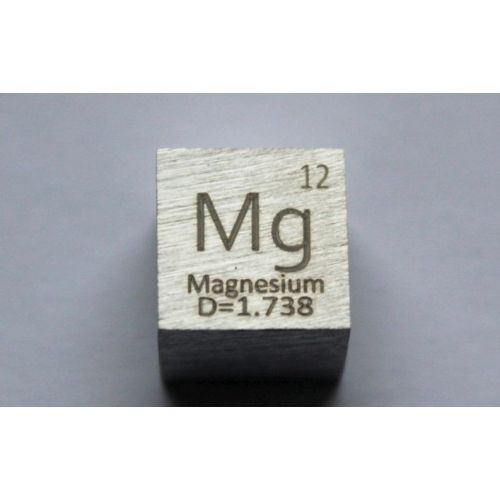 Magnesium Mg metal terning 10x10mm poleret 99,95% renhed terning