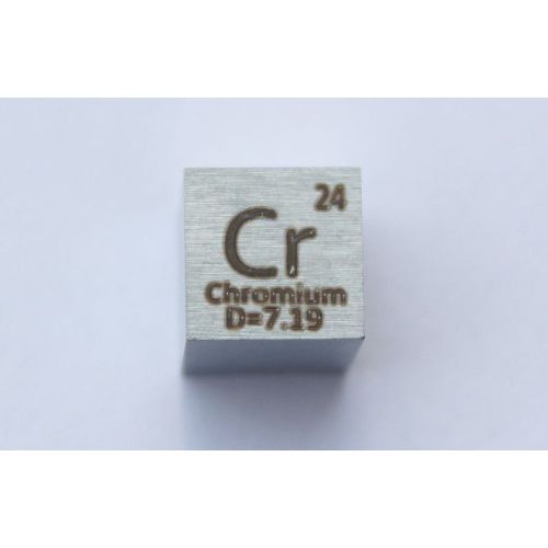 Krom Cr metal terning 10x10mm poleret 99,7% renhed terning