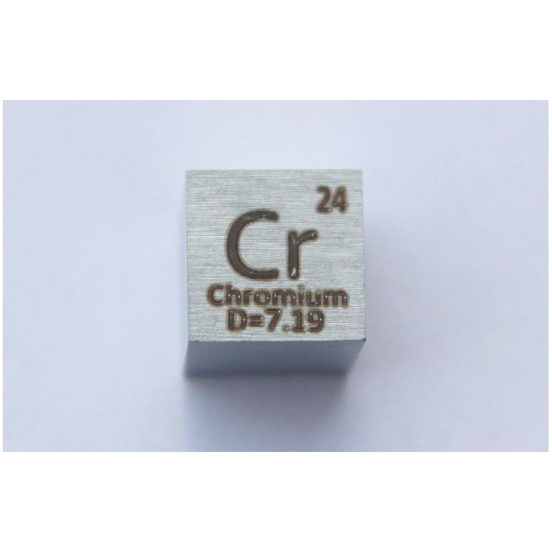 Krom Cr metal terning 10x10mm poleret 99,7% renhed terning