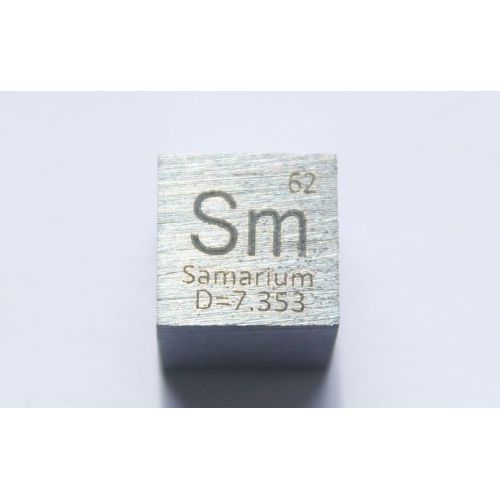 Samarium Sm metal terning 10x10mm poleret 99,95% renhed terning
