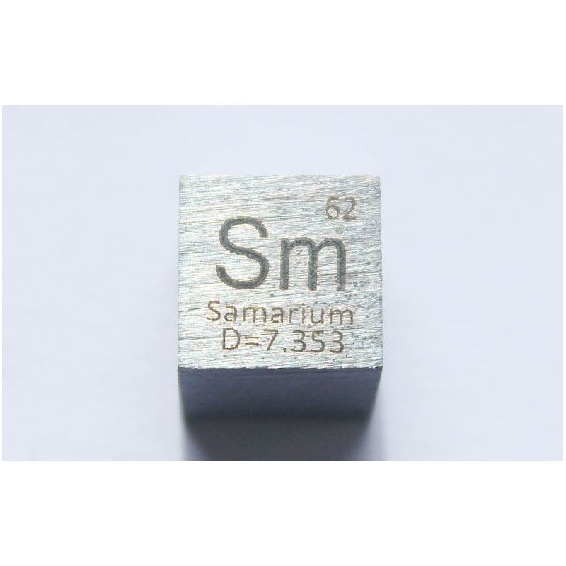 Samarium Sm metal terning 10x10mm poleret 99,95% renhed terning