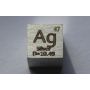 Sølv Ag metal terning 10x10mm poleret 99,99% renhed terning