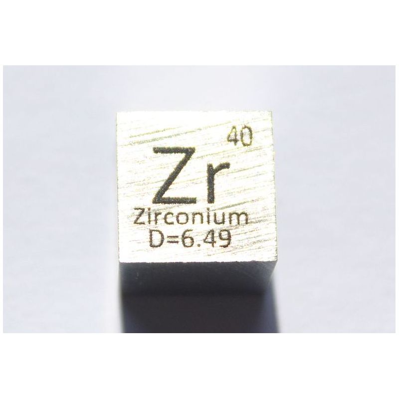 Zirkonium Zr metal terning 10x10mm poleret 99,2% renhed terning