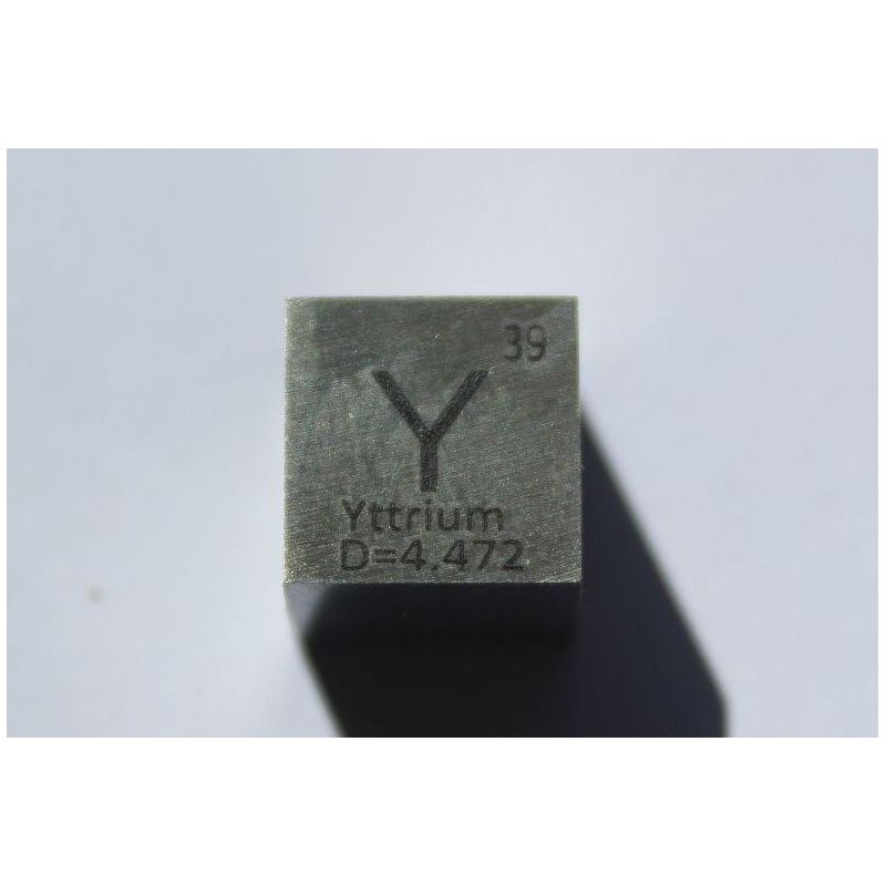 Yttrium Y metal terning 10x10mm poleret 99,9% renhed terning